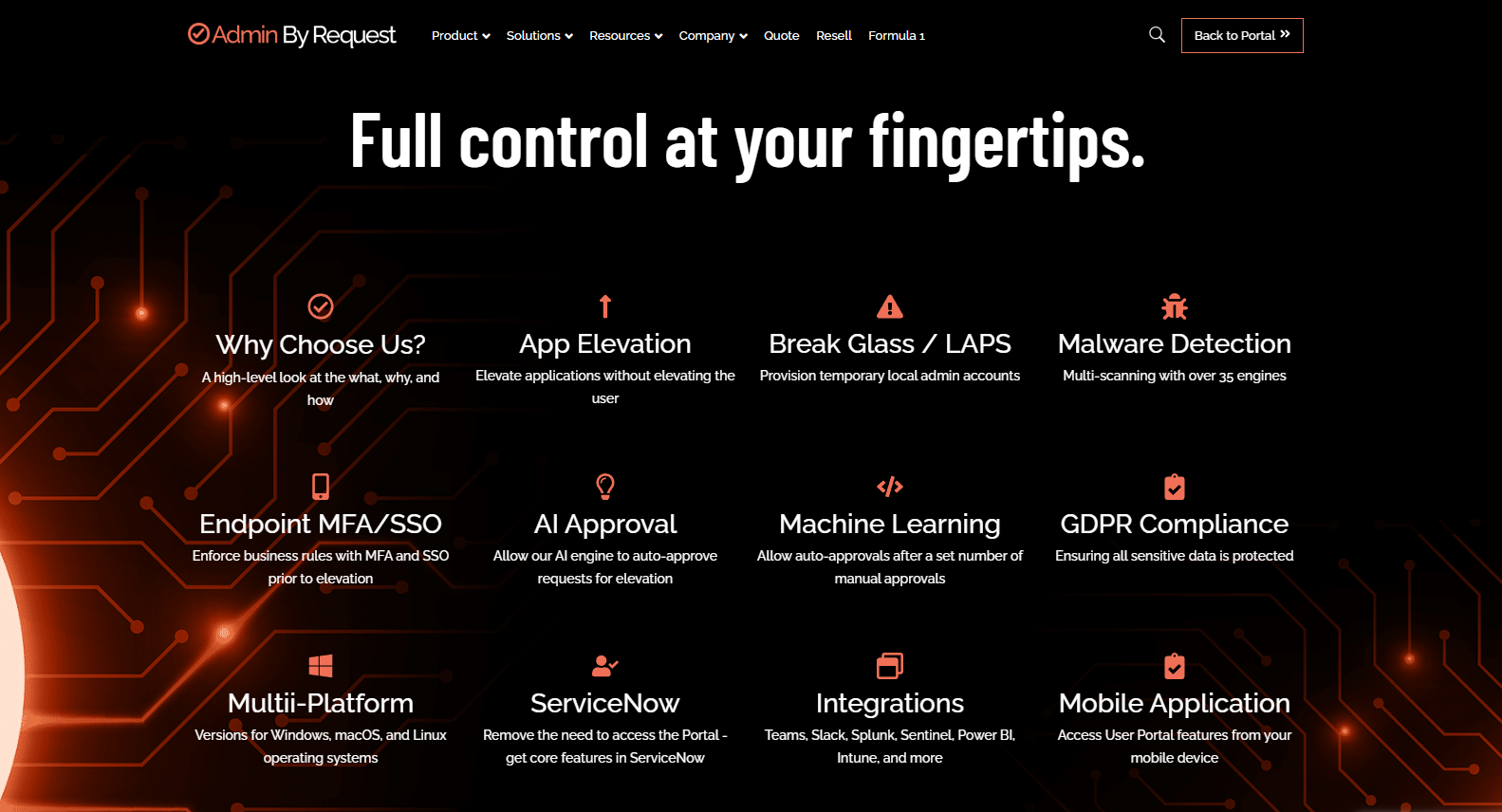 screenshot of Admin By Request